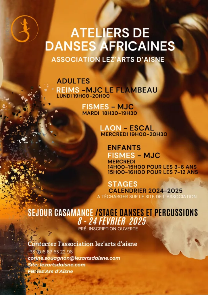 Calendrier ateliers danse africaine 2024-2025